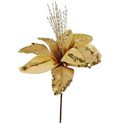 ENA Novogodišnji ukrasni cvet 31cm 24EN1901/ zlatna