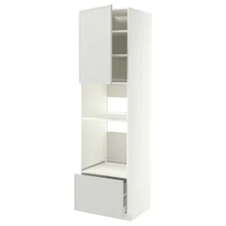 METOD / MAXIMERA Visoki element za ugradne uređaje, bela/Aspudden svetlosiva, 60x60x220 cm