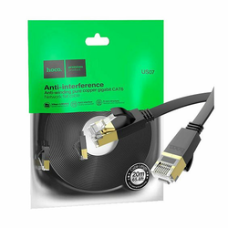 Hoco Omrežni internet kabel US07 ploščat 1Gbps 20 metrov črn