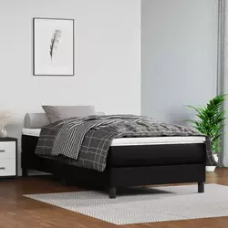 Madrac s džepičastim oprugama srednje tvrdoće crni 80x200x20 cm od umjetne kože