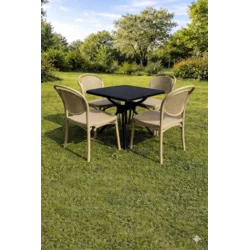 Modena Baštenski set Sand Bež - Sto 70x70 + 4 stolice