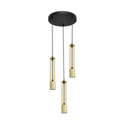 LED luster na sajli BARS 3xGU10/4,8W/230V zlatna/crna