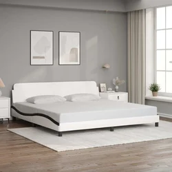 Okvir za krevet Dover bijelo-crni 200x200cm umjetna koža
