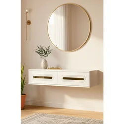 Hanah Home komoda Rany 120, 120 cm, bela / zlatna