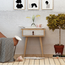 Hanah home Polica 40x65,6x35cm Hrast-Bela
