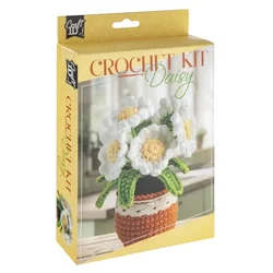 DIY Kvačkanje kit cvetlični lonec marjetice