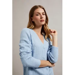 Womens openwork sweater MOODO - blue