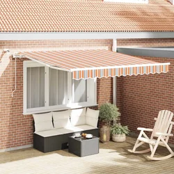 Skrovita tenda Šareni 350 x 250 cm Poliester i metal