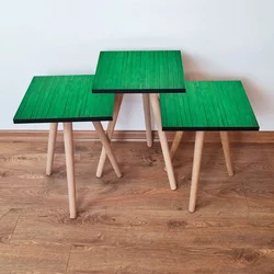 Hanah Home Set klub stočića 3Shp212, 3 komada, Siva
