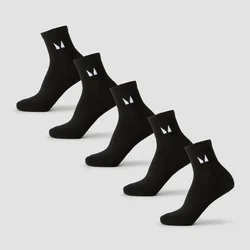 MP Unisex Ankle Socks (5 Pack) - Black - UK 12-14