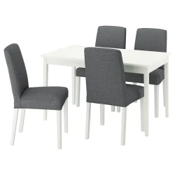 NÄSINGE / BERGMUND Sto i 4 stolice, bela/Gunnared siva bela, 130/190x80 cm