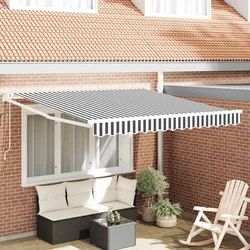 Uvlačiva tenda antracit i bijela 3x2,5 m tkanina i aluminij