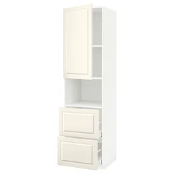 METOD / MAXIMERA Vis.elem.mikrotal. s vratima/2fioke, bela/Bodbyn prljavobela, 60x60x220 cm