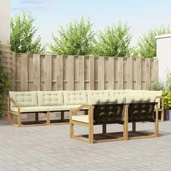 Set vanjskih sofa s jastukom 8 pcs Bijela i krem