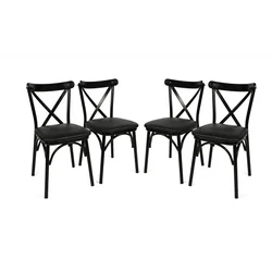Hanah Home Ekol 1331 V4 Stolice, Crne