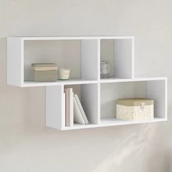 Zidna polica bijela 100 x 20 x 53 cm od konstruiranog drva