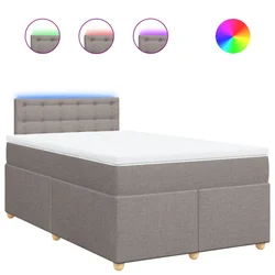 Vidaxl Box spring postelja z vzmetnico taupe 120x190 cm blago