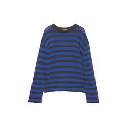 Pull&Bear Pulover modra/temno rjava