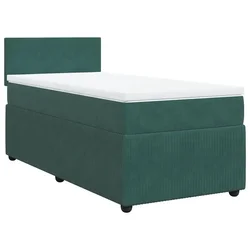 Vidaxl Box spring postelja z vzmetnico temno zelen 90x190 cm žamet