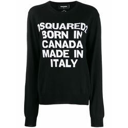 Dsquared2 - intarsia logo knitted sweater - women - Black