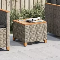 Vrtni stol sivi 45 x 45 x 37 cm od poliratana i bagremovog drva
