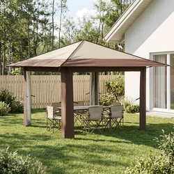 Gazebo bez bočne strane Krema i smeđa