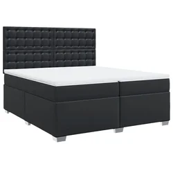 Vidaxl Box spring postelja z vzmetnico črna 200x200 cm umetno usnje