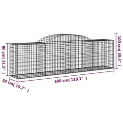 Lučne gabionske košare 13 kom 300x50x80/100cm pocinčano željezo