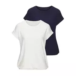 VIVANCE Majica  modra / off-bela