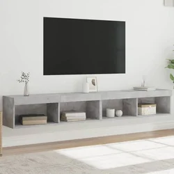 TV ormarići s LED svjetlima 2 kom boja betona 100x30x30 cm