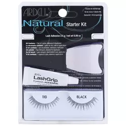 Ardell Natural 110 odtenek Black darilni set umetne trepalnice Demi Wispies 110 1 par + lepilo za umetne trepalnice 2,5 g + aplikator