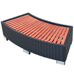 vidaXL Stopnica za masažni bazen poli ratan 92x45x25 cm črne barve