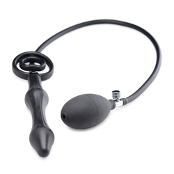 Master Series Devils Rattle Inflatable Silicone Anal Plug with Cock and Ball Ring