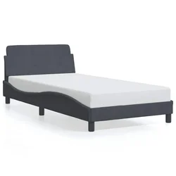 Vidaxl Posteljni okvir Dover temno siv 100x200 cm žamet