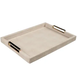 Evviva Pladenj Ecopel 44x32cm/pravokoten/bež/imitacija usnja