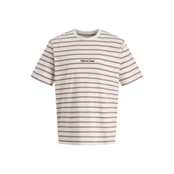 JACK & JONES Majica JORNORREBRO vinsko rdeča/bela