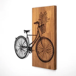 WALLXPERT Dekorativni drveni zidni dodatak Historical Floral Bike M 377