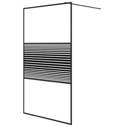 Pregrada za tuš crna 115 x 195 cm s prozirnim staklom ESG