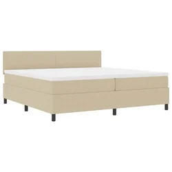 Vidaxl LED Box Spring Postelja Svetlo siva in bela. 200 x 200 cm