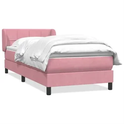 Vidaxl Box spring postelja z vzmetnico roza 80x220 cm žamet