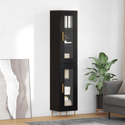 Highboard 2 pcs Crni hrast Stakl