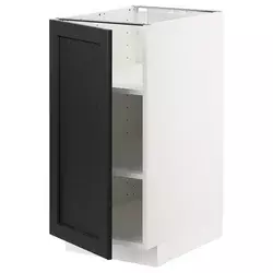 METOD Podni element s policama, bela/Lerhyttan crno bajcovano, 40x60 cm