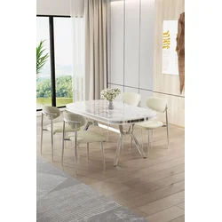 Hanah Home Trpezarijski set, 5 komada, Svetlozeleni