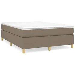 Vidaxl Box spring postelja z vzmetnico taupe 140x200 cm blago