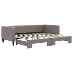 Vidaxl Izvlečna dnevna postelja taupe 90x200 cm blago