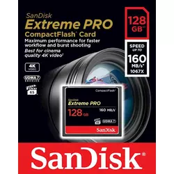 SANDISK memorijska kartica COMPACT FLASH EXTREME PRO 128GB SDCFXPS-128G