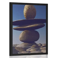 Plakat zloženi kamni v mesečini - 40x60 black