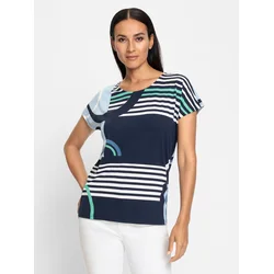 heine Majica marine/turkizna/pastelno modra/bela