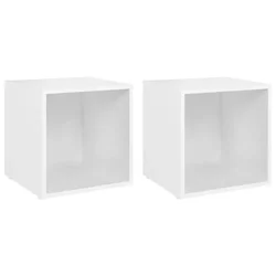 Vidaxl TV omarice 2 kosa bele 37x35x37 cm iverna plošča