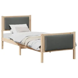 Vidaxl Konstrukcija postelje z vzglavjem Temno siva 80 x 200 cm blago